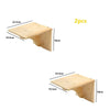 Two wooden modular cat wall shelves featuring a bridge and hammock design.