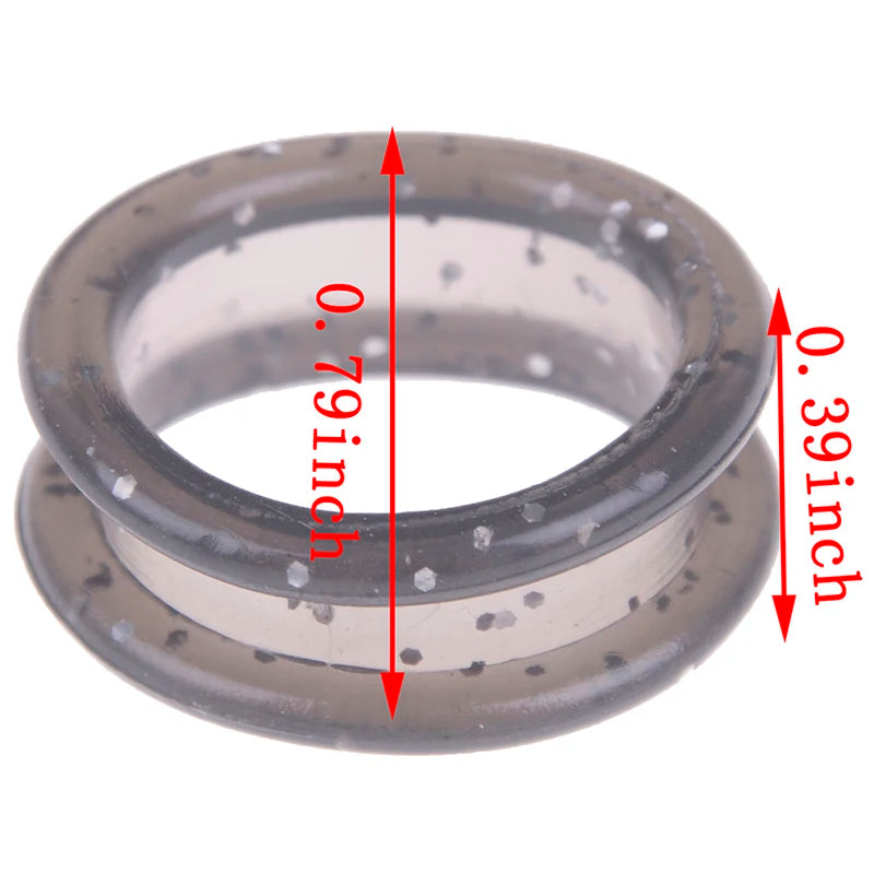 A set of silica gel hair scissors, showing two rings with measurements of 0.79 inches and 0.39 inches.