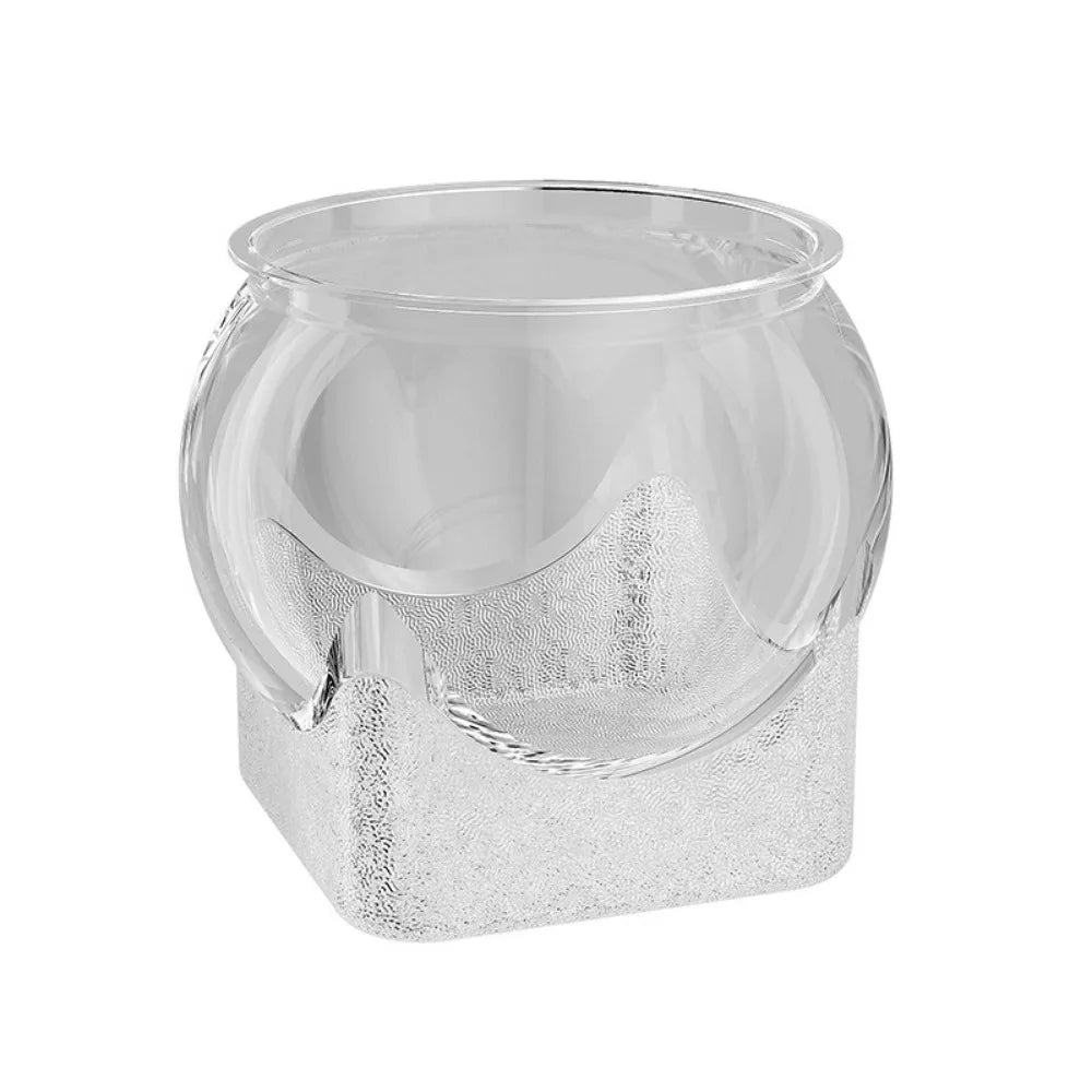 Bocal à poisson en verre clair avec fond texturé pour aquarium ou décoration de bureau