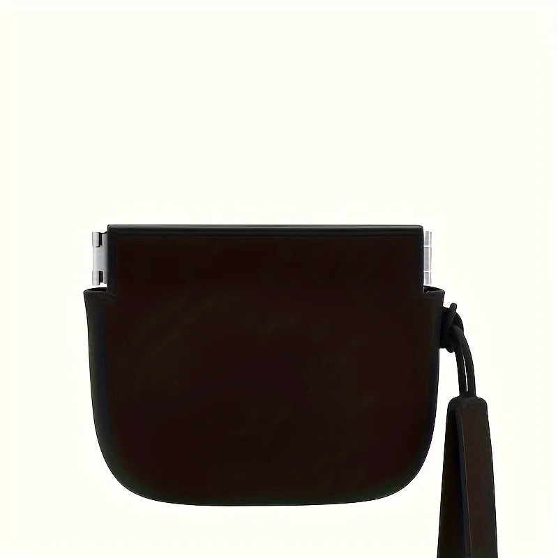 A dark brown portable silicone dog treat pouch for training and walks.