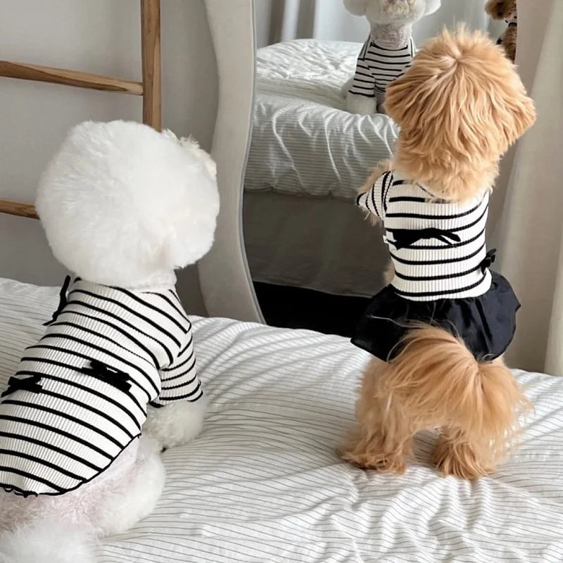 Striped Pet Dress for Small Dogs