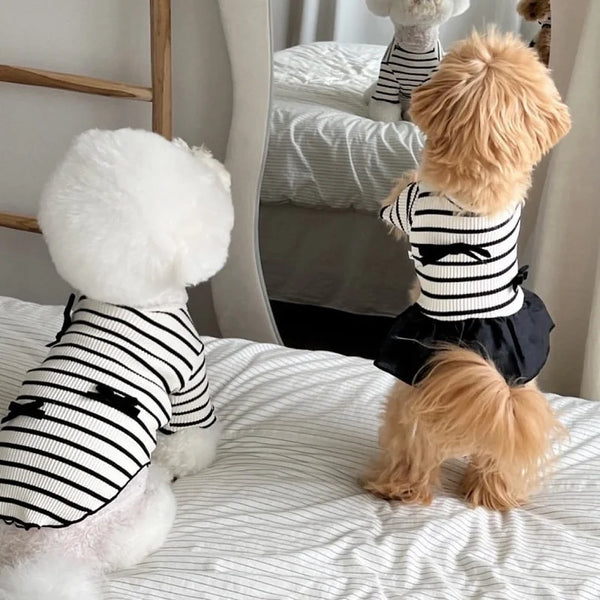 Striped Pet Dress for Small Dogs