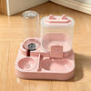 Rosa 2-in-1 Futter- und Wasserdispenser für Katzen und Hunde mit separaten Fächern