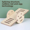 Natural wooden hamster house and activity platform featuring a splicing structure and egg technology