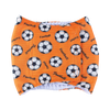 Orange and white patterned washable belly band for male dogs