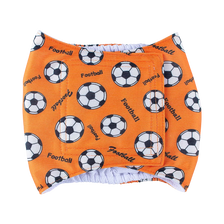 Orange and white patterned washable belly band for male dogs