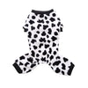 Black and white leopard print cozy winter overalls for a small dog