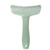 A light green pet slicker brush tool for deshedding dogs and cats.
