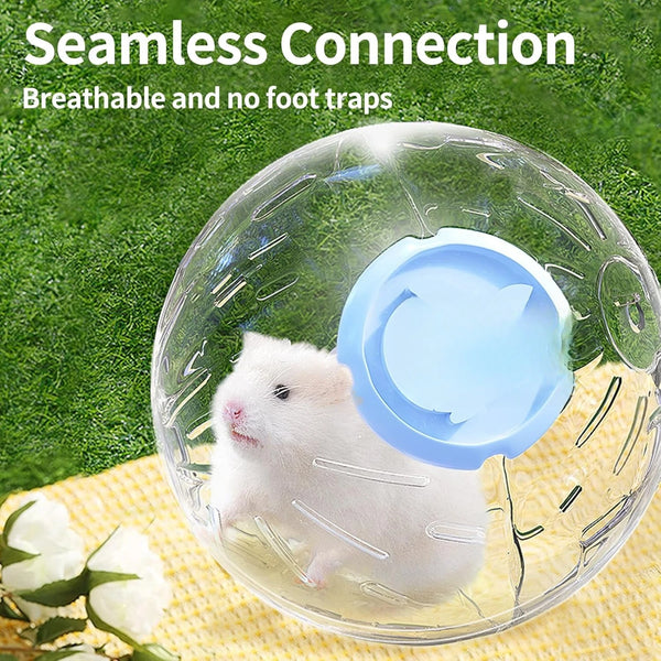 Ein weißer Hamster ist in einer durchsichtigen Gymnastikball sichtbar, was eine nahtlose Verbindung und atmungsaktiven Design
