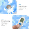 A white pet cooling mat for dogs is shown with a digital temperature display, demonstrating physical cooling features.