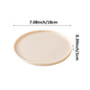 Round, light beige silicone pet feeding mat for dogs and cats, measuring 7.08 inches in diameter.