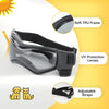 Black pet safety helmet and goggles set with soft TPU frame and adjustable straps for dogs and cats
