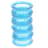 A stack of light blue silica gel hair scissors.