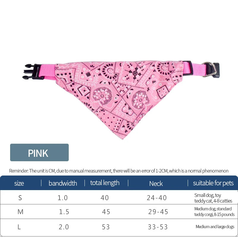 Pinkes, verstellbares Dreieckstuch für Haustiere mit geometrischem Muster