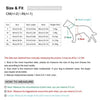 Size and fit chart for a dog sweater showing measurements like bust, back length, neck, and weight.