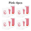 Pink handprint and footprint kits with white borders for keepsakes