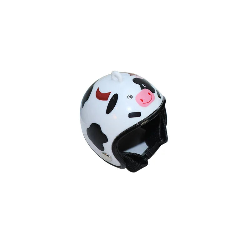 Weißes und schwarzes Hähnchenhelm mit rosa Akzenten für den Outdoor-Einsatz.