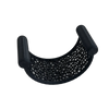 A black 3D printed floating hammock designed for aquarium decor.
