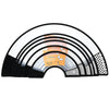 Clear PVC pet recovery collar for dogs and cats shown in a rainbow arc display
