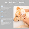 Una persona está aplicando gotas para los oídos de una mascota a la oreja con un gotero.