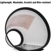 Clear PVC pet recovery collar with a black rim and a perforated base