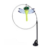 Interactive cat teaser wand featuring a feather bird and bell for pet play