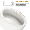 A white ceramic reptile feeding and watering bowl with a smooth surface and an anti-escape design.
