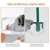 A dual-purpose pet nail trimmer and grinder shown with an anti-splash cover and a 5x magnification function.