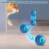 Simulation eines Hundes, der intelligent Hindernisse vermeidet, dargestellt durch blaue Spielbälle.