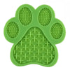 Green silicone pet licking mat with suction cups for dogs and cats