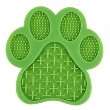 Green silicone pet licking mat with suction cups for dogs and cats