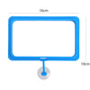 Anneau d'alimentation bleu vif avec cadre rectangulaire et mécanisme de suspension pour poissons d'aquarium.