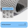 Close-up view of a honeycomb cat litter mat showing waterproof features and groove points.