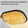 Close-up of a yellow silicone pad for a pet hair remover glove showing electrostatic adsorption fibers.