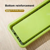A close-up view of a lime green layered kit for growing cat grass, highlighting the bottom reinforcement and anti-slip design