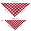 A red and white checkered plaid dog bandana shown in both large and small sizes.