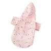 Pink waterproof summer raincoat for dogs with a pocket and floral pattern