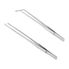 A pair of stainless steel aquarium tweezers used for handling small aquatic organisms.