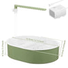 A light green automatic bird shower bath for parrots with a long spout and a separate power unit.