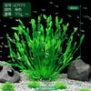 A vibrant green artificial aquatic plant arrangement used for fish tanks.