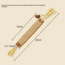 A bundle of natural wooden teething sticks for cats, packaged and ready for use.