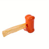 Orange bone-shaped pet poop bags dispenser with a clear plastic bag attached
