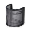 Schwarzer professioneller Mikrofon-Popfilter und Windschutz mit Maschengitter.