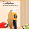 Gelischer und schwarzer professioneller Haartrimmer mit Smart-Display vor hellem Hintergrund.