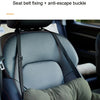 A close-up of a car seat showing seat belt fixing and an anti-escape buckle on the seat.