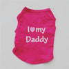 Pink vest for dogs or kittens with white text that reads I love my Daddy