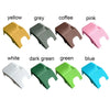 A collection of colorful adjustable reptile basking platforms with suction cups for turtles and amphibians.