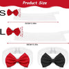 Product size chart showing small and large versions of a red bow tie collar for pets