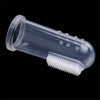 Clear silicone finger toothbrush designed for dogs and cats