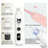 A white electric nail grinder with a grinding wheel and accessories for pets.